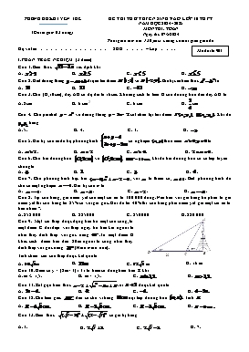 Đề thi thử tuyển sinh vào lớp 10 THPT Toán - Mã đề 901 - Năm học 2024-2025 - PGD Yên Thế