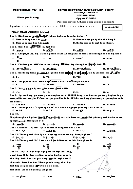 Đề thi thử tuyển sinh vào lớp 10 THPT Toán - Mã đề 903 - Năm học 2024-2025 - PGD Yên Thế