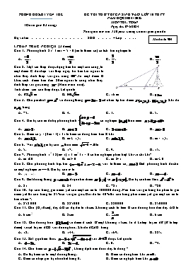 Đề thi thử tuyển sinh vào lớp 10 THPT Toán - Mã đề 904 - Năm học 2024-2025 - PGD Yên Thế (Có đáp án)