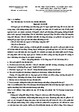 Đề thi tuyển sinh vào lớp 10 THPT Ngữ văn - Năm học 2024-2025 - PGD Yên Thế (Có đáp án)