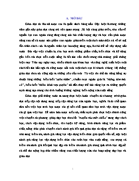 Đổi mới phương pháp giảng dạy các tiết thực hành trong môn Công nghệ nông nghiệp ở trường THCS