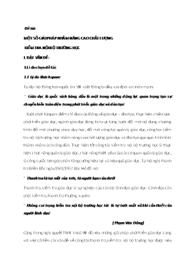 Một số giải pháp nhằm nâng cao chất lượng kiểm tra nội bộ trường học