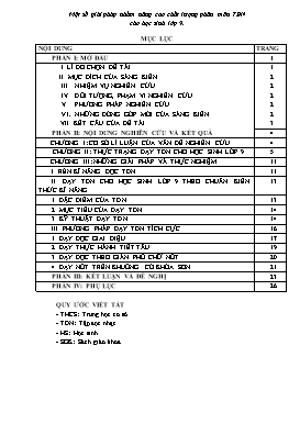 Một số giải pháp nhằm nâng cao chất lượng phân môn Tập đọc nhạc cho học sinh lớp 9