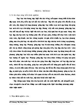 Nâng cao chất lượng môn Ngữ văn bằng phương pháp thảo luận nhóm