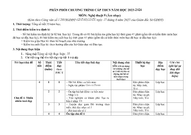 Phân phối chương trình cấp THCS Âm nhạc 8 - Năm học 2023-2024 - Nguyễn Thị Thảo