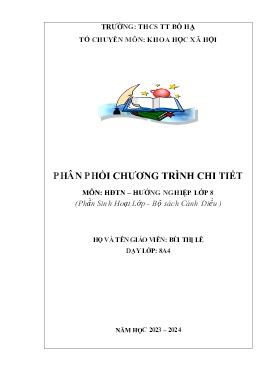 Phân phối chương trình chi tiết Hoạt động trải nghiệm 8 - Năm học 2023-2024 - Bùi Thị Lê