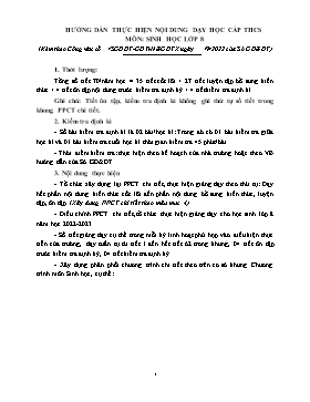Phân phối chương trình chi tiết môn Sinh học 8+9 - Năm học 2022-2023 - Nguyễn Thị Chung