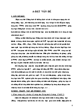 Phương pháp dạy kĩ năng dạy đọc Tiếng Anh ở THCS