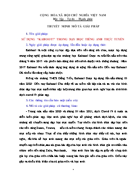 Sử dụng Kahoot trong dạy học Tiếng Anh trực tuyến