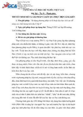 Sử dụng phương pháp và kĩ thuật dạy học tích cực để nâng cao chất lượng môn Địa lí lớp 6